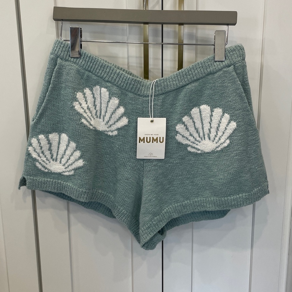 NWT Show Me Your MuMu Knit Boardwalk Tossed Seashell Shorts  Size Large